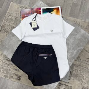 Prada Triangle Logo casual t-shirt shorts set different colours AAA replica UK - men's designer reps