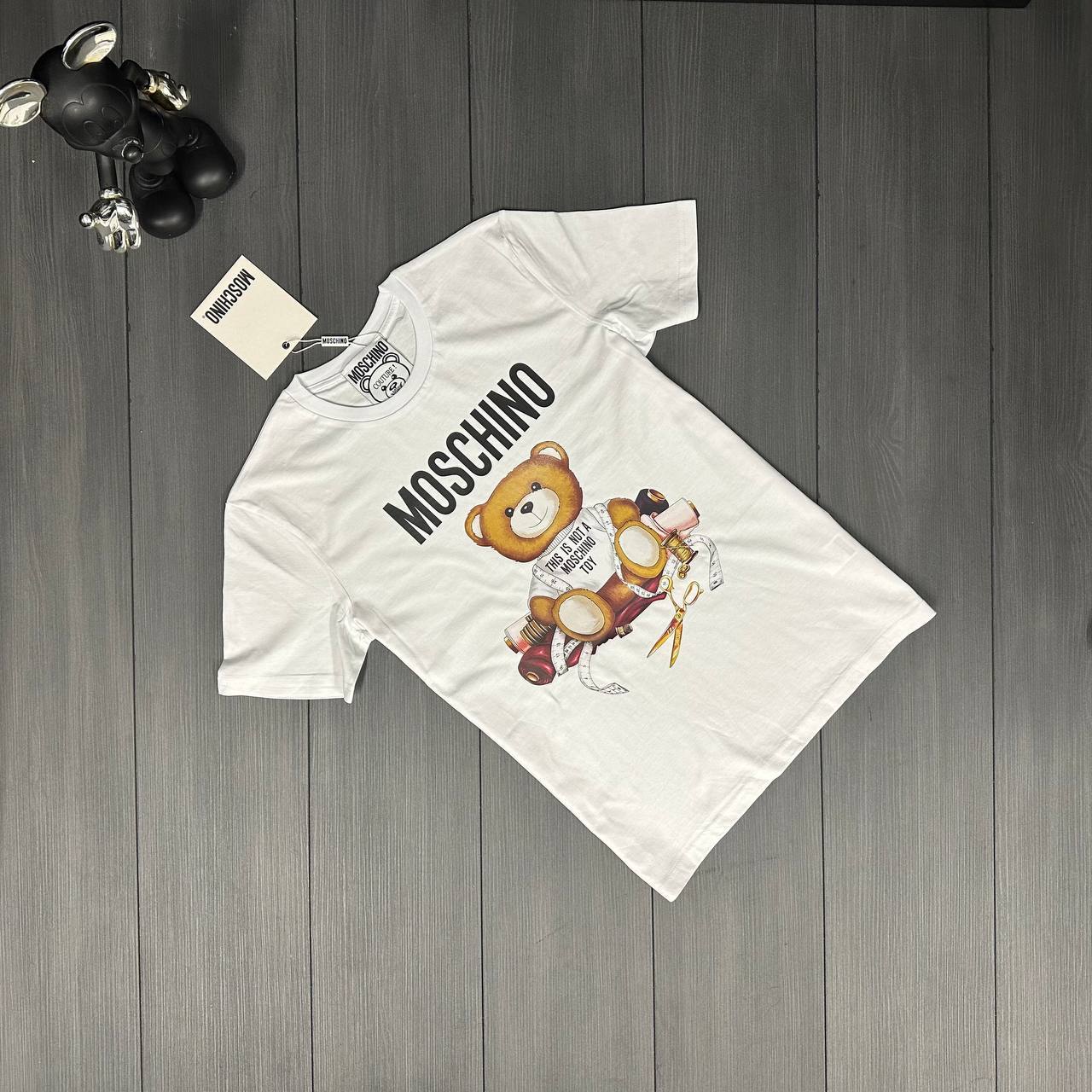 photo 5839087238568938965 y 7.jpg Moschino Sartorial Teddy Bear Short Sleeve Men's Women's T-Shirts in 2 Colors Reps Sale UK Best Quality AAA Replica