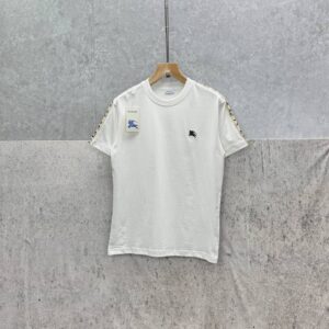 Burberry Check Trim Shoulder-Tape Men's Women's T-Shirts in 2 Colors Reps Sale UK Best Quality AAA Replica