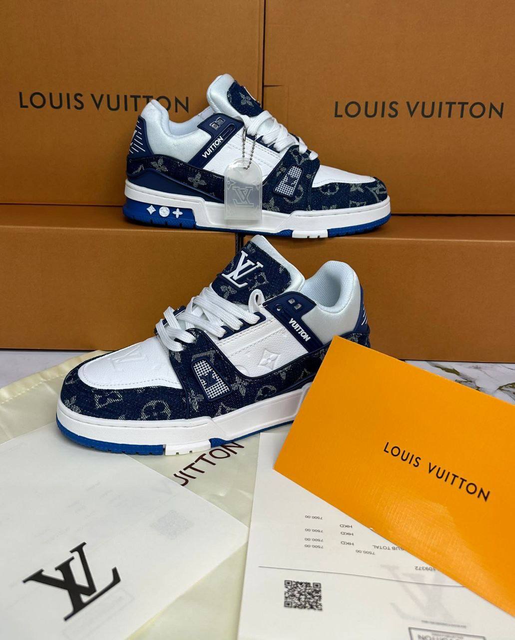 photo 5839087238568939013 y 2.jpg Louis Vuitton LV Monogram Denim White Blue 1A9JGZ Men's Trainers Reps Sale UK Best Quality AAA Replica