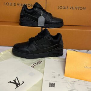 Louis Vuitton LV Monogram Embossed "Triple Black" 1AARF4 Men's Trainers Reps Sale UK Best Quality AAA Replica