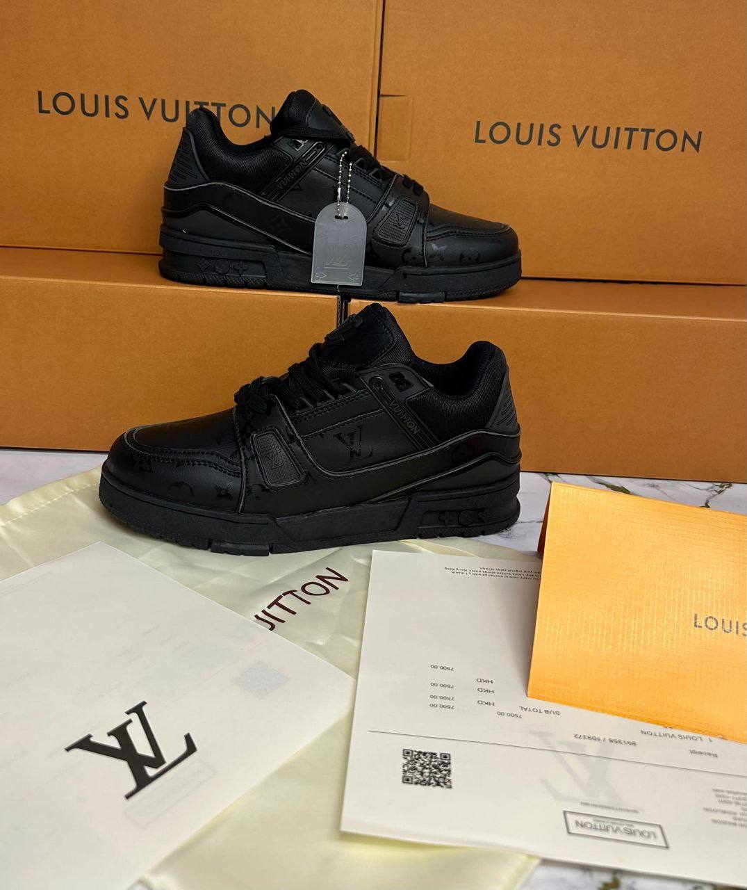 photo 5839087238568939015 y.jpg Louis Vuitton LV Monogram Embossed "Triple Black" 1AARF4 Men's Trainers Reps Sale UK Best Quality AAA Replica