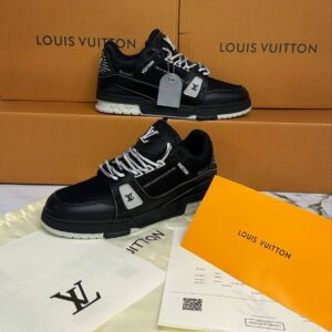 Louis Vuitton LV "Black Mesh White" 1ADEW0 Men's Trainers Reps Sale UK Best Quality AAA Replica