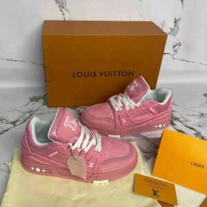 Louis Vuitton LV Trainer "Monogram Denim Pink" 1AHWPB Trainers Women's Reps Sale UK Best Quality AAA Replica