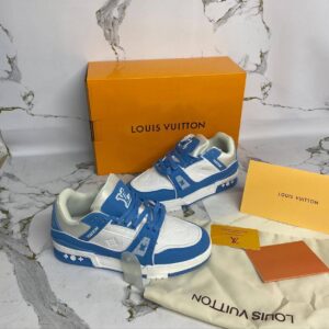 Louis Vuitton LV Trainer "Monogram Denim White Blue" 1A9JGV Trainers Women's Reps Sale UK Best Quality AAA Replica