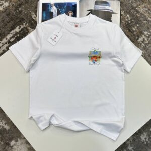 Casablanca Flower Court Icon Crewneck Men's Women's T-Shirts in 2 Colors Reps Sale UK Best Quality AAA Replica