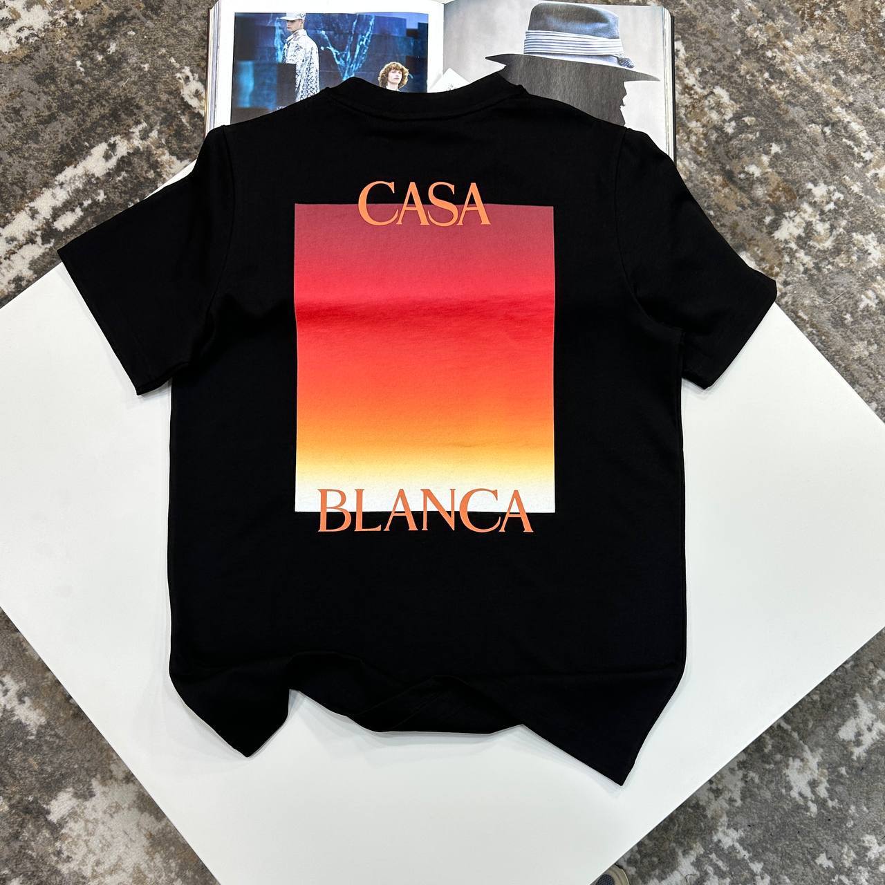 photo 5839087238568939092 y Casablanca Gradient Square crewneck t-shirt black AAA replica UK - men's women's designer reps sale