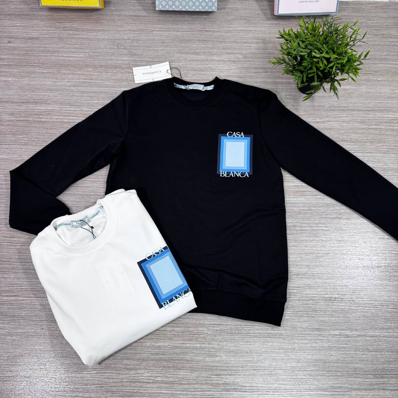 photo 5839475860094782278 y Casablanca Degrade Logo Intarsia crewneck jumper 2 colours AAA replica UK - men's women's reps sale