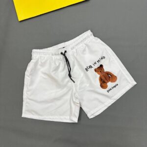 Palm Angels 'Bear In Mind' Teddy Graphic Print Swim Shorts in White Color Men's Reps Sale UK Best Quality AAA Replica