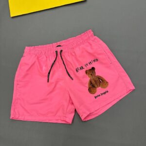 Palm Angels 'Bear In Mind' Teddy Graphic Print Swim Shorts in Pink Color Men's Reps Sale UK Best Quality AAA Replica
