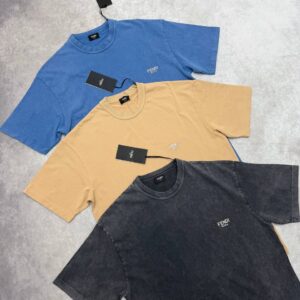 Fendi Small Embroidered Fendi Roma Logo T-Shirts in Different Colors Men's Women's Reps UK Best Quality AAA Replica