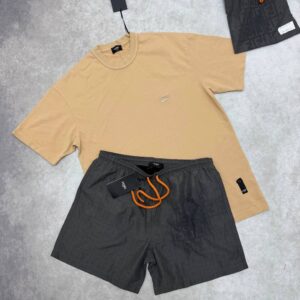 Fendi Small Embroidered Fendi Roma Logo T-Shirts & Shorts Set in Multiple Colors Men's Reps UK Best Quality AAA Replica
