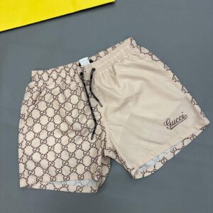 Gucci Split GG Monogram Print Swim Shorts in Beige Colors Men's Reps Sale UK Best Quality AAA Replica