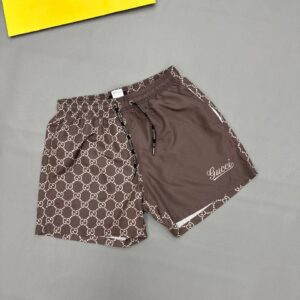 Gucci Split GG Monogram Print Swim Shorts in Brown Color Men's Reps Sale UK Best Quality AAA Replica