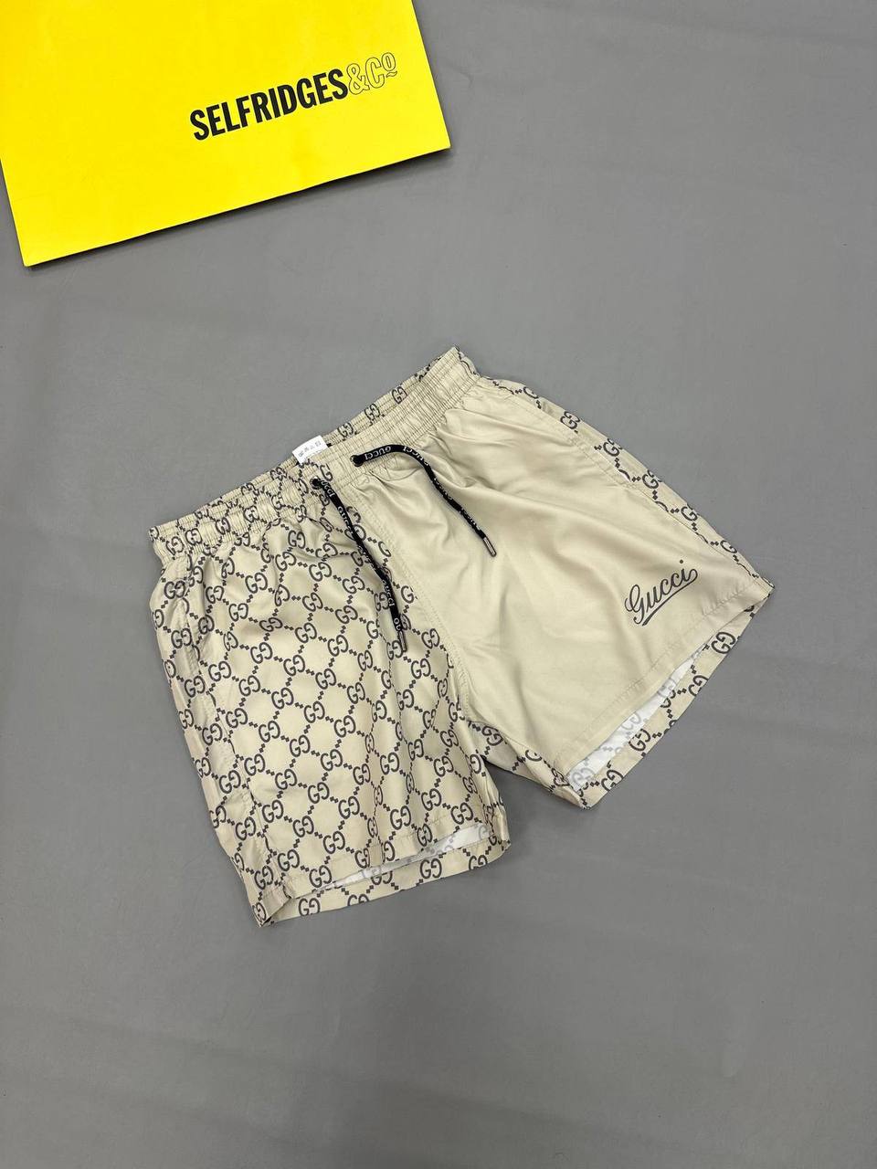photo 5848330596600450359 y.jpg Gucci Split GG Monogram Print Swim Shorts in Light Green Color Men's Reps Sale UK Best Quality AAA Replica