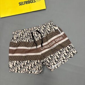 Christian Dior Oblique Color Block Swim Shorts Set Men's in Brown Color Reps Sale UK Best Quality Sale AAA Replica