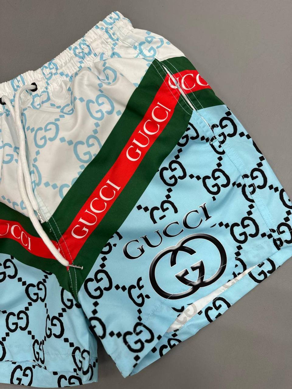 photo 5848330596600450391 y 1.jpg Gucci Diagonal Web Stripe Monogram Swim Shorts Men's Reps Sale UK Best Quality AAA Replica