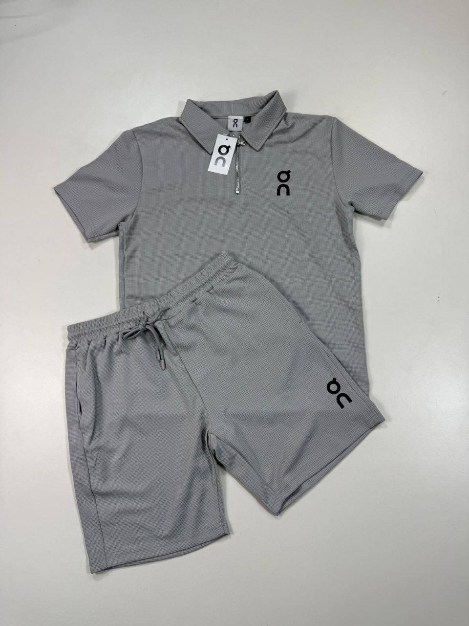 photo 5848330596600450399 y 1.jpg On Running Cloud Tech Knit Polo Shirts & Shorts Set in Grey Color Men's Reps Sale UK Best Quality AAA Replica
