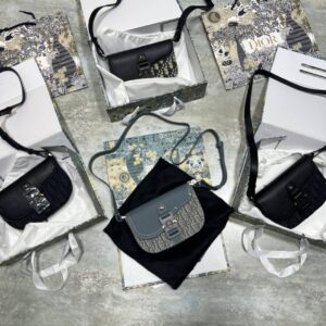 Dior Mini Saddle Messenger Bag with Flap Men's Bag Grey Reps Sale UK Best Quality AAA Replica