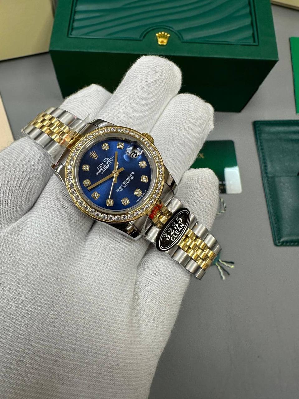 photo 5848330596600450428 y.jpg Rolex Lady-Datejust 126283RBR Two Tone Blue Dial Diamond Bezel Jubilee Bracelet Women's Watch Reps Sale UK Best Quality AAA Replica