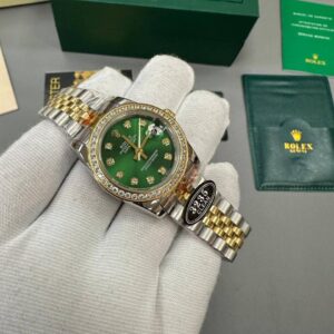 Rolex Lady-Datejust Two Tone 126284RBR Green Dial Diamond Bezel Jubilee Bracelet Women's Watch Reps Sale UK Best Quality AAA Replica