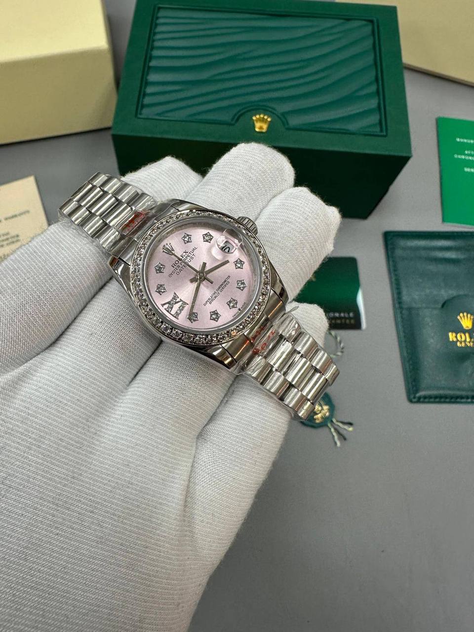 photo 5848330596600450434 y.jpg Rolex Lady-Datejust 278384RBR Pink Dial Diamond Bezel Jubilee Bracelet Women's Watch Reps Sale UK Best Quality AAA Replica