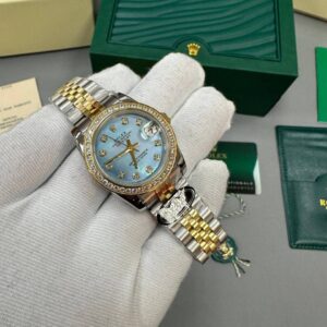 Rolex Lady-Datejust Two Tone 278383RBR Blue Dial Diamond Bezel Jubilee Bracelet Women's Watch Reps Sale UK Best Quality AAA Replica
