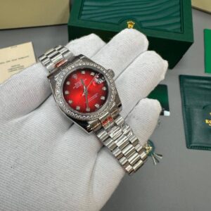 Rolex Lady-Datejust 278384RBR Red Dial Diamond Bezel Jubilee Bracelet Women's Watch Reps Sale UK Best Quality AAA Replica