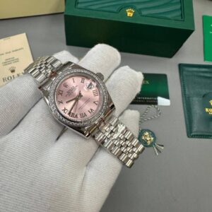 Rolex Lady-Datejust 126284RBR Diamond Bezel Pink Roman Dial Jubilee Bracelet Women's Watch Reps Sale UK Best Quality AAA Replica