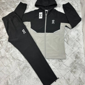 On Cloud Running Core Hooded Tracksuit in Black/Light Gray Color Men's Reps Sale UK Best Quality AAA Quality Replica