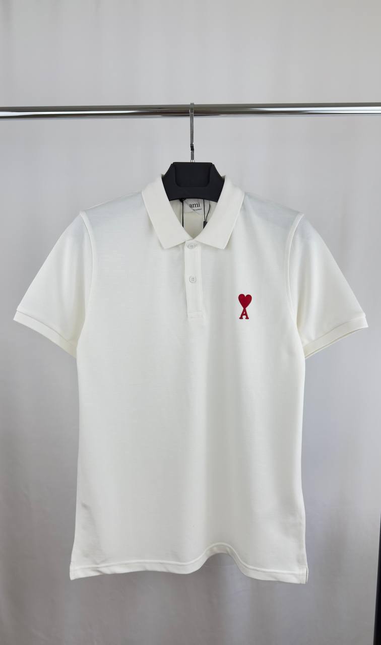 photo 5848330596600450489 y.jpg Ami Paris Ami de Cœur Embroidered Heart Logo Polo Shirts Men's in 2 Colors Reps UK Sale Best Quality AAA Replica