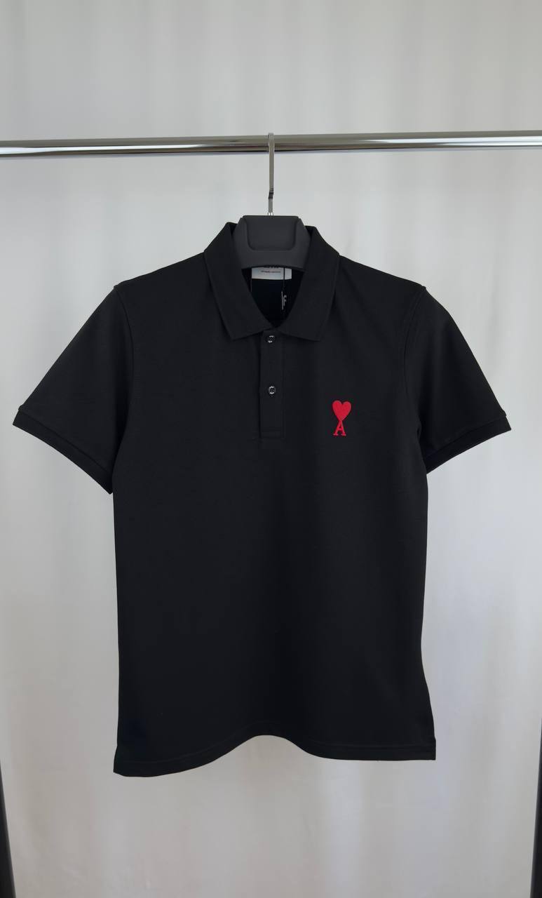 photo 5848330596600450493 y.jpg Ami Paris Ami de Cœur Embroidered Heart Logo Polo Shirts Men's in 2 Colors Reps UK Sale Best Quality AAA Replica