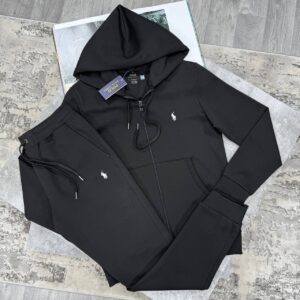 Polo Ralph Lauren Logo Double-Knit Full-Zip Black Tracksuit Mens Reps Sale UK Best Quality AAA Replica