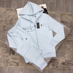 Polo Ralph Lauren Logo Double-Knit Full-Zip Light Blue Tracksuit Mens Reps Sale UK Best Quality AAA Replica