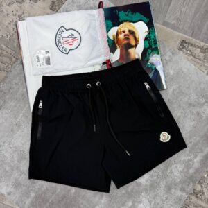Moncler Logo-Patch Zip-Pocket Swim Shorts Black Men's Reps Sale UK Best Quality AAA Replica