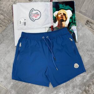 Moncler Logo-Patch Zip-Pocket Swim Shorts Dark Blue Men's Reps Sale UK Best Quality AAA Replica