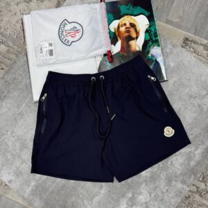 Moncler Logo-Patch Zip-Pocket Swim Shorts Navy Blue Men's Reps Sale UK Best Quality AAA Replica