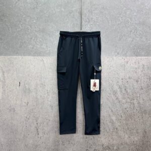 Moncler Logo-Patch Men's Navy Blue Cargo Pants in Multiple Waist Sizes Reps Sale UK Best Quality AAA Replica