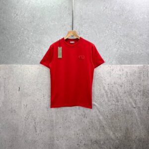 Christian Dior CD Icon Embroidered Men's Women's T-Shirts in Red Color Reps Sale UK Best Quality AAA Replica