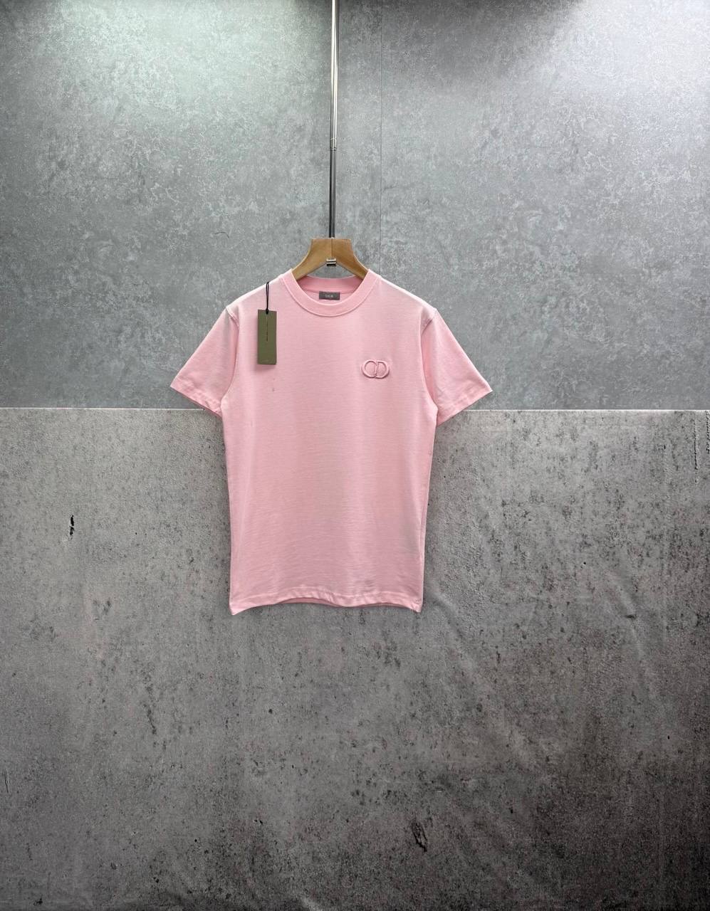 photo 5848330596600450641 y.jpg Christian Dior CD Icon Embroidered Men's Women's T-Shirts in Pink Color Reps Sale UK Best Quality AAA Replica