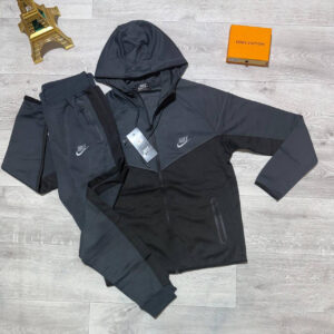 Nike Sportswear Tech Fleece Windrunner Men’s Tracksuit Set in Black/Grey Color Reps Sale UK Best Quality AAA Replica