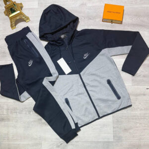 Nike Sportswear Tech Fleece Windrunner Men’s Tracksuit Set in Navy Blue/Grey Color Reps Sale UK Best Quality AAA Replica