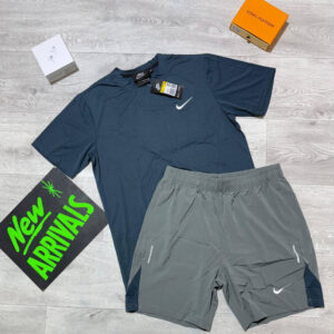 Nike Miler Running Top T-Shirt & Shorts Set in Dark Charcoal/Grey Color Reps UK Best Quality Sale AAA Replica