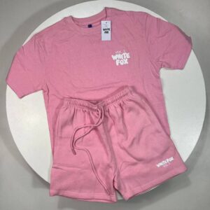 White Fox Boutique Vol. 3 "Offstage" Pink Oversized T-Shirt & Shorts Set Women's Reps UK Best Quality Sale AAA Replica
