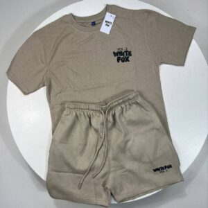 White Fox Boutique Vol. 3 "Offstage" Oversized Brown T-Shirt & Shorts Set Women's Reps UK Best Quality Sale AAA Replica