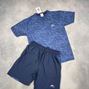 Trailberg Men's Abstract Print T-Shirt & Shorts Twinset in Navy Blue Colour Men's Reps Sale UK Best Quality AAA Replica