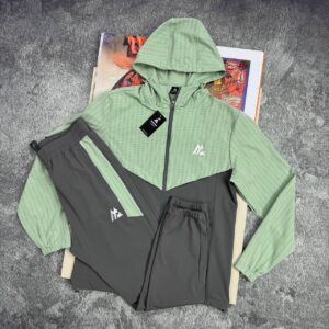 Montirex Men's Two-Tone Technical Hooded Tracksuit in Sage Mint / Charcoal Colour Mens Reps Sale UK Best Quality AAA Replica