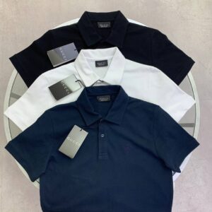 Gucci Men's Tonal Crest Embroidered Cotton Pique Polo Shirt in Different Colors Reps Sale UK Sale Best Quality AAA Replica
