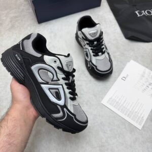 Dior B30 Men's Technical Mesh Sneakers in Grey / Black Colorway Sneakers Men's Trainers Reps Sale UK Best Quality AAA Replica