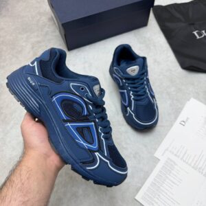 Dior B30 Men's Technical Mesh Sneakers in Navy Blue Colour Men's Trainers Reps Sale UK Best Quality AAA Replica